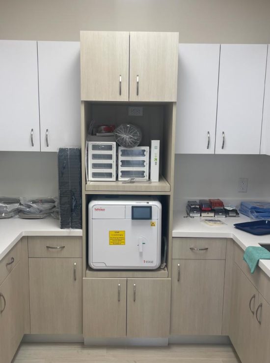 dental tools cleaning area